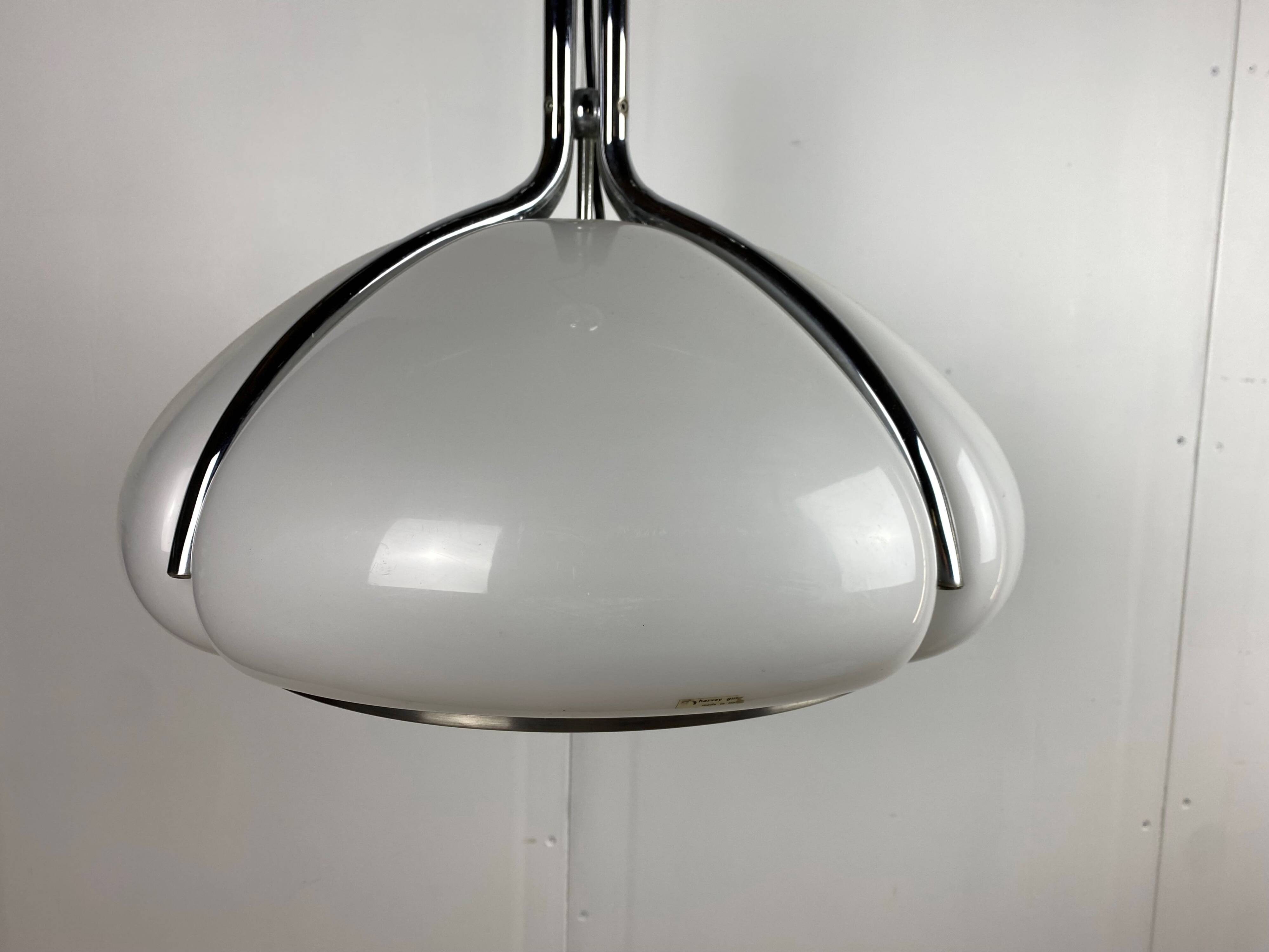 Quadrifoglio Harvey Guzzini pendant light by Gae Aulenti vintage 1970