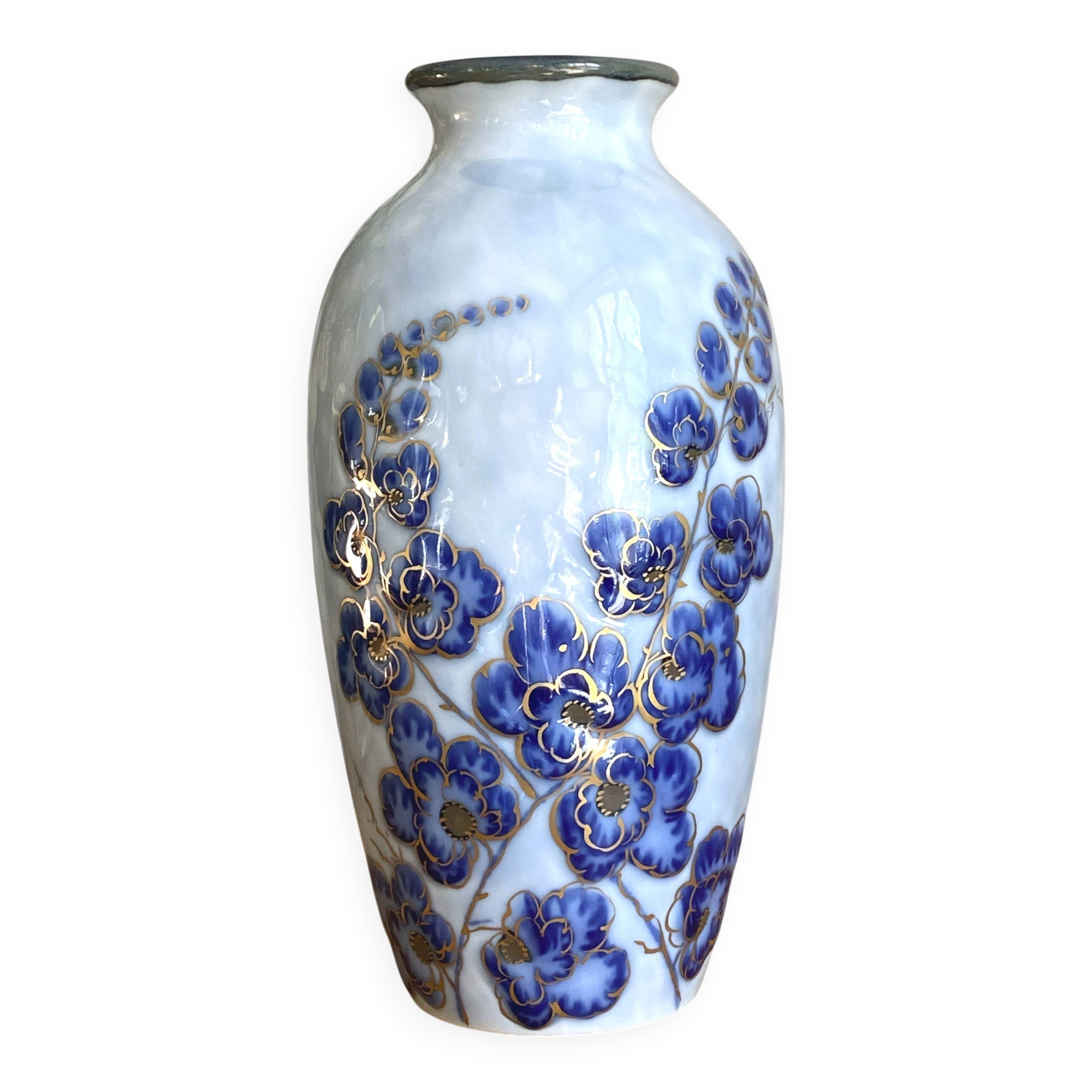 Vase from 1930 by Camille Tharaud in Limoges porcelain, signed - 27 cm