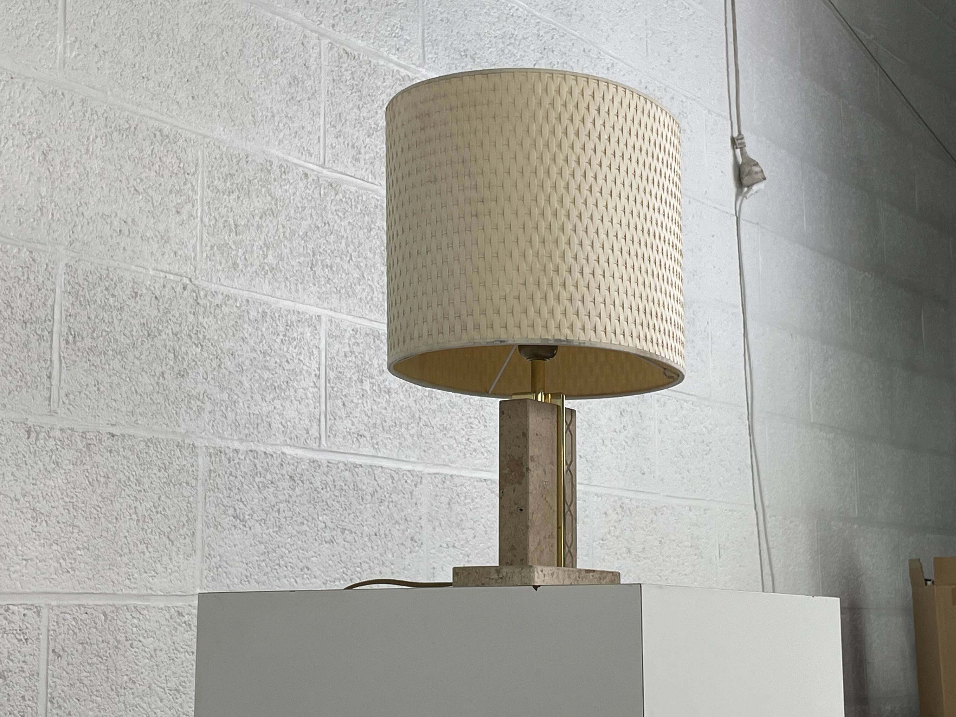 Vintage marble and brass lamp