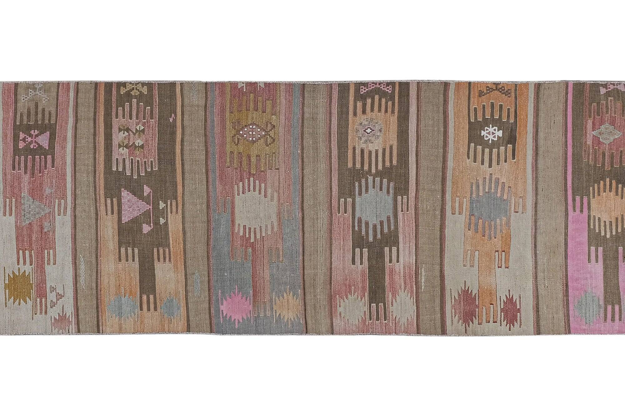 Vintage Turkish hallway rug 82x380 cm