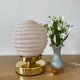 Vintage globe table lamp in pink opaline