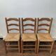 Lot de 3 chaises paillées années 50