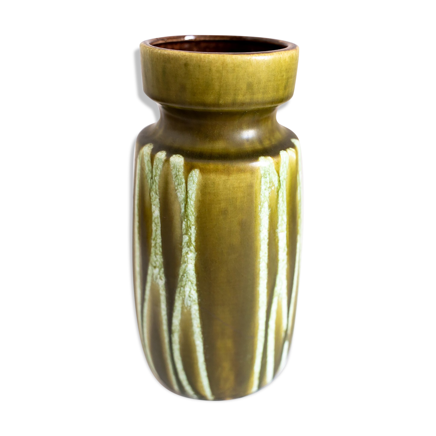 West Germany vintage green ceramic vase from West Germany, 50s