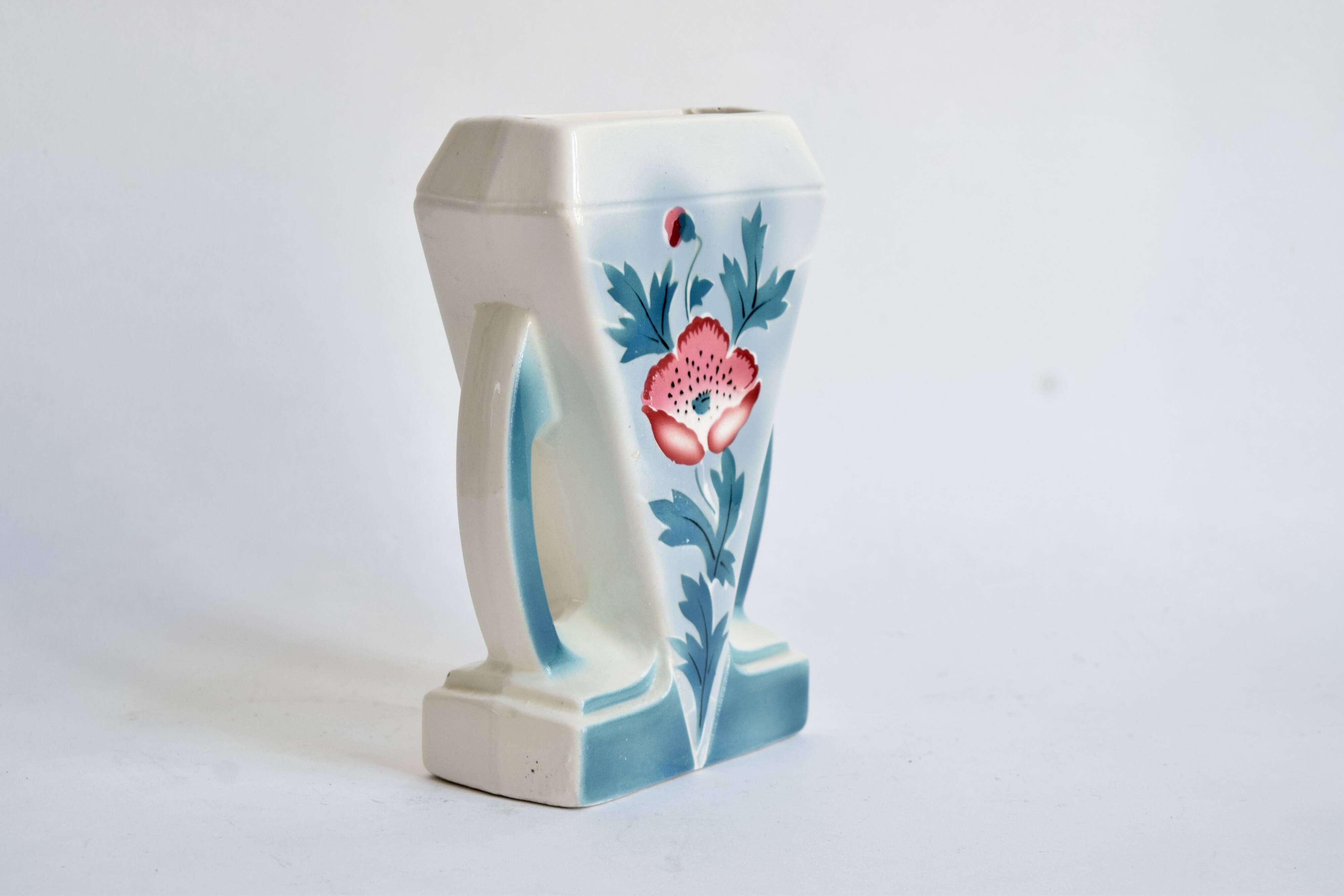 Small Art-Deco vase in glazed ceramic