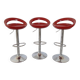 Lot de 3 tabourets de bar design rouge verni - style moderne & élégant