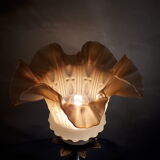 Lampe calice, pied laiton et tulipe verre, 1930