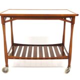 Scandinavian mahogany and Formica serving trolley, Swedish modern, Sweden, 1940