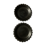 Two undersides of Napoleon III bottles in boiled cardboard