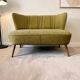 Canapé vintage jaune-vert deux places / fauteuil / sofa
