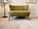 Vintage yellow-green two-seater sofa / armchair / couch