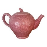 Pink floral slip teapot