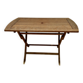 Folding table in exotic wood for the terrace