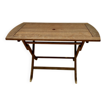 Folding table in exotic wood for the terrace