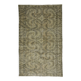 Tapis Vintage Turc – Vert & Beige – Motifs Traditionnels – 250 × 156 cm