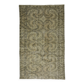 Tapis Vintage Turc – Vert & Beige – Motifs Traditionnels – 250 × 156 cm