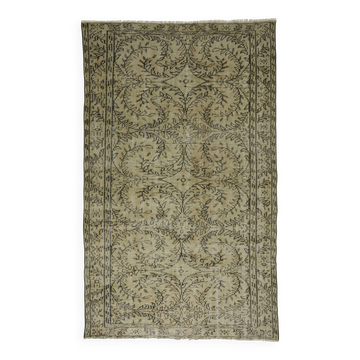 Tapis Vintage Turc – Vert & Beige – Motifs Traditionnels – 250 × 156 cm