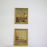 Landscape representing venice, 1960s, set of 2
