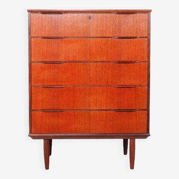 Commode Haute à Tiroirs Danoise en Teck, 1960s