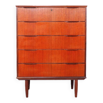 Danish High Chest of Drawers in Teak, 1960s