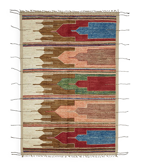 Tapis tribal tissé à la main, pièce unique, 258 cm x 305 cm, en laine multicolore