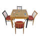 Dining Table and 4 chairs, 1970s, Set of 5