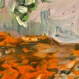 Painting, still life with sunflowers, oil on canvas 60/70