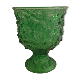 Vase ou bougeoir sur piédouche américain en verre, 1960