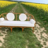Vintage rattan bench