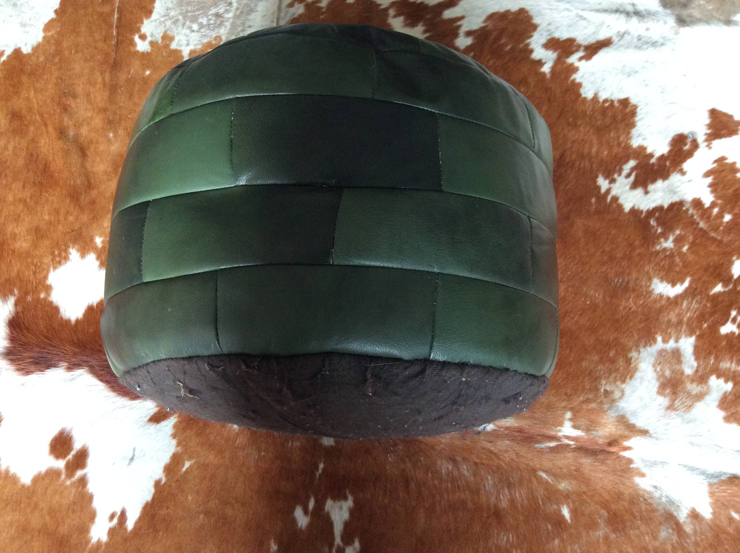 Sede leather patchwork pouf