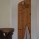 Sculptural wall coat rack in modern Danish design, made of solid pine, 1980s.