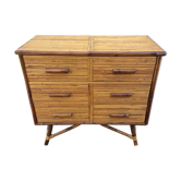 Commode rotin 3 tiroirs vintage