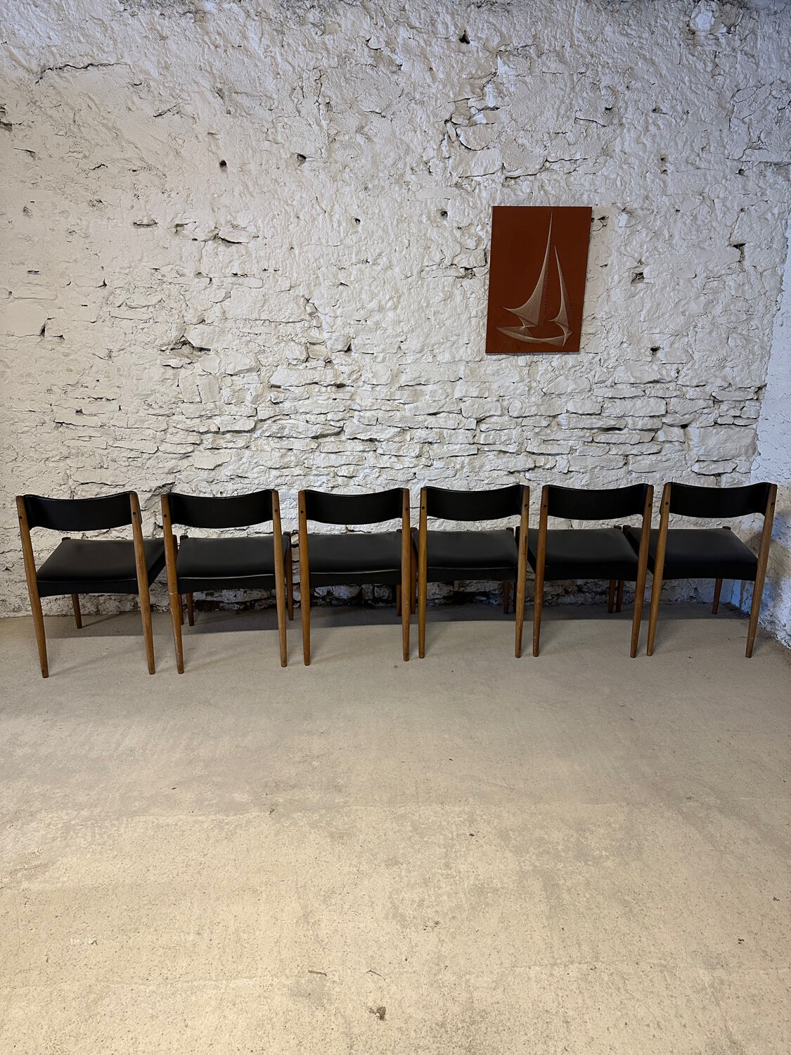 6 Scandinavian chairs by Aksel Bender 1960