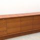 Enfilade by Robert DEBIEVE in mahogany veneer and brass, France 1950.