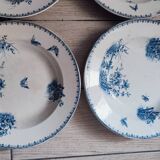 4 deep plates in Sarreguemines earthenware, Tsarine model