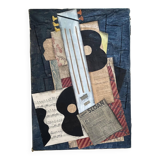 Collector 1940's French Cubist Still Life Oil on Canvas Painting