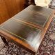 Old English Writing Desk with black leather top