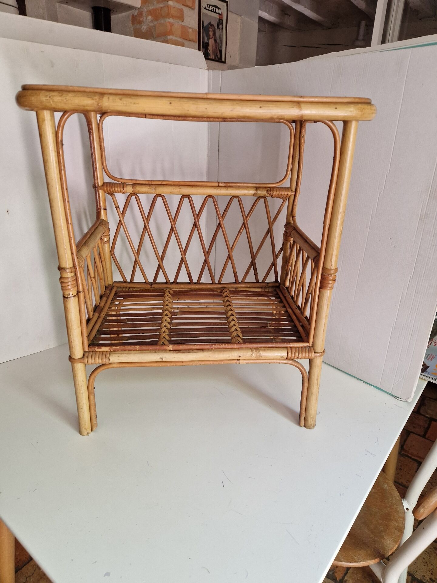 Vintage Rattan Side Table