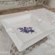 Square ashtray in Limoges porcelain decoration pink blue midnight