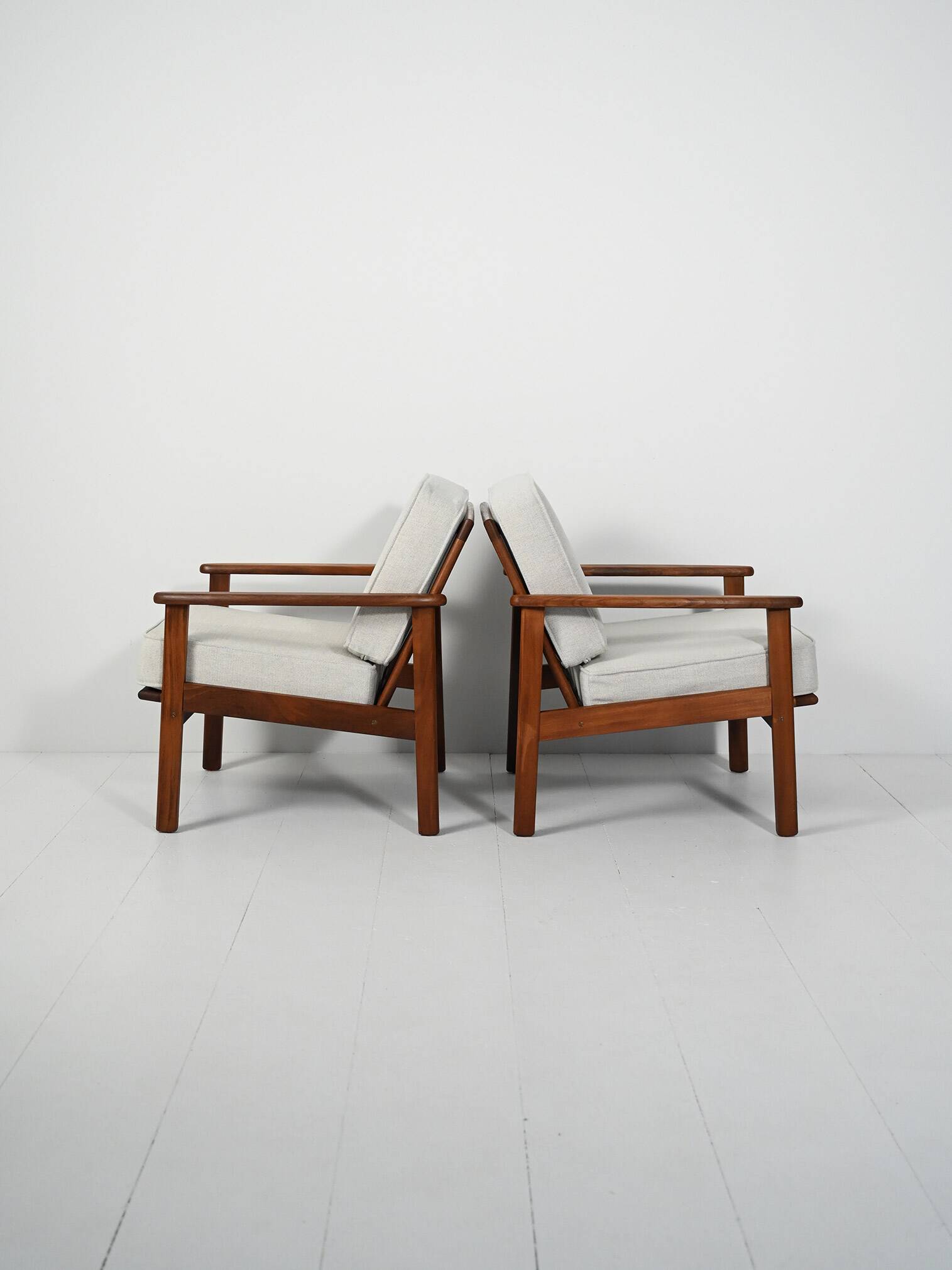 Pair of Danish teak armchairs