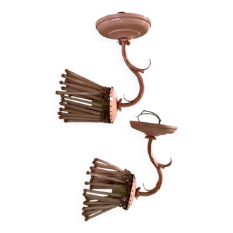 Pink tassel wall light