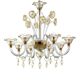 Elegant Romantic Murano Glass Chandelier With Floral Accents