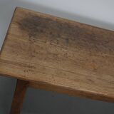Grande table à manger rustique française du XIXe siècle en orme et chêne