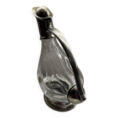 Carafe décanteur canard vintage en cristal RCR 24% et étain d'art 95%
