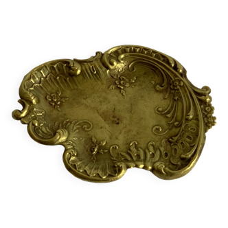 Empty art nouveau brass pocket