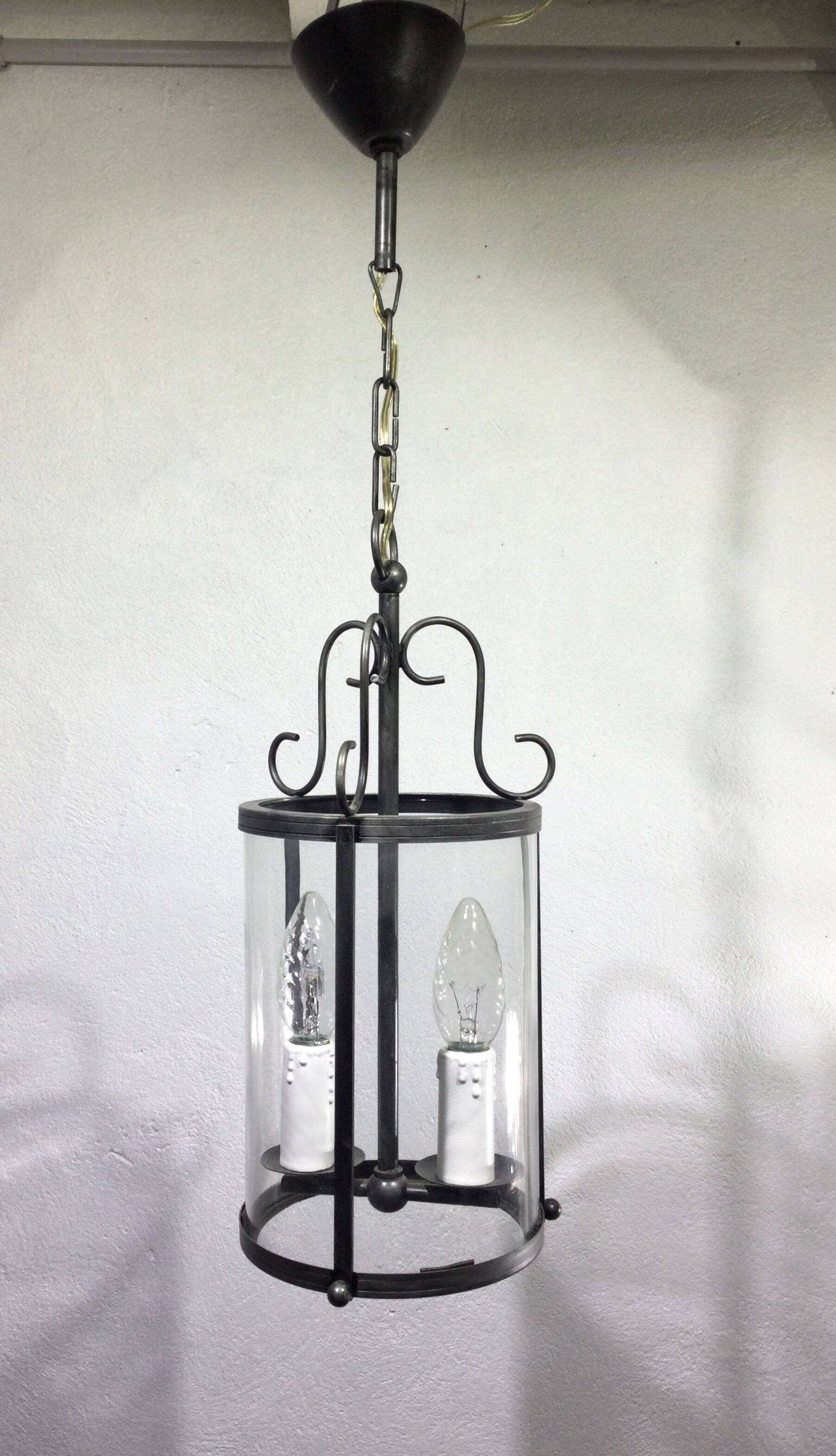 2-light wrought iron lantern