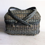 Bressan basket in blackened rattan