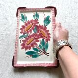 Rectangular flowered dish