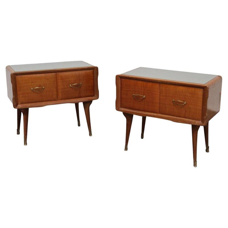 Mid-Century Modern Nightstands in the style of Gio Ponti, 1950s, Set of 2