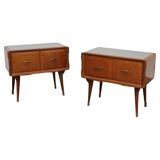 Mid-Century Modern Nightstands in the style of Gio Ponti, 1950s, Set of 2