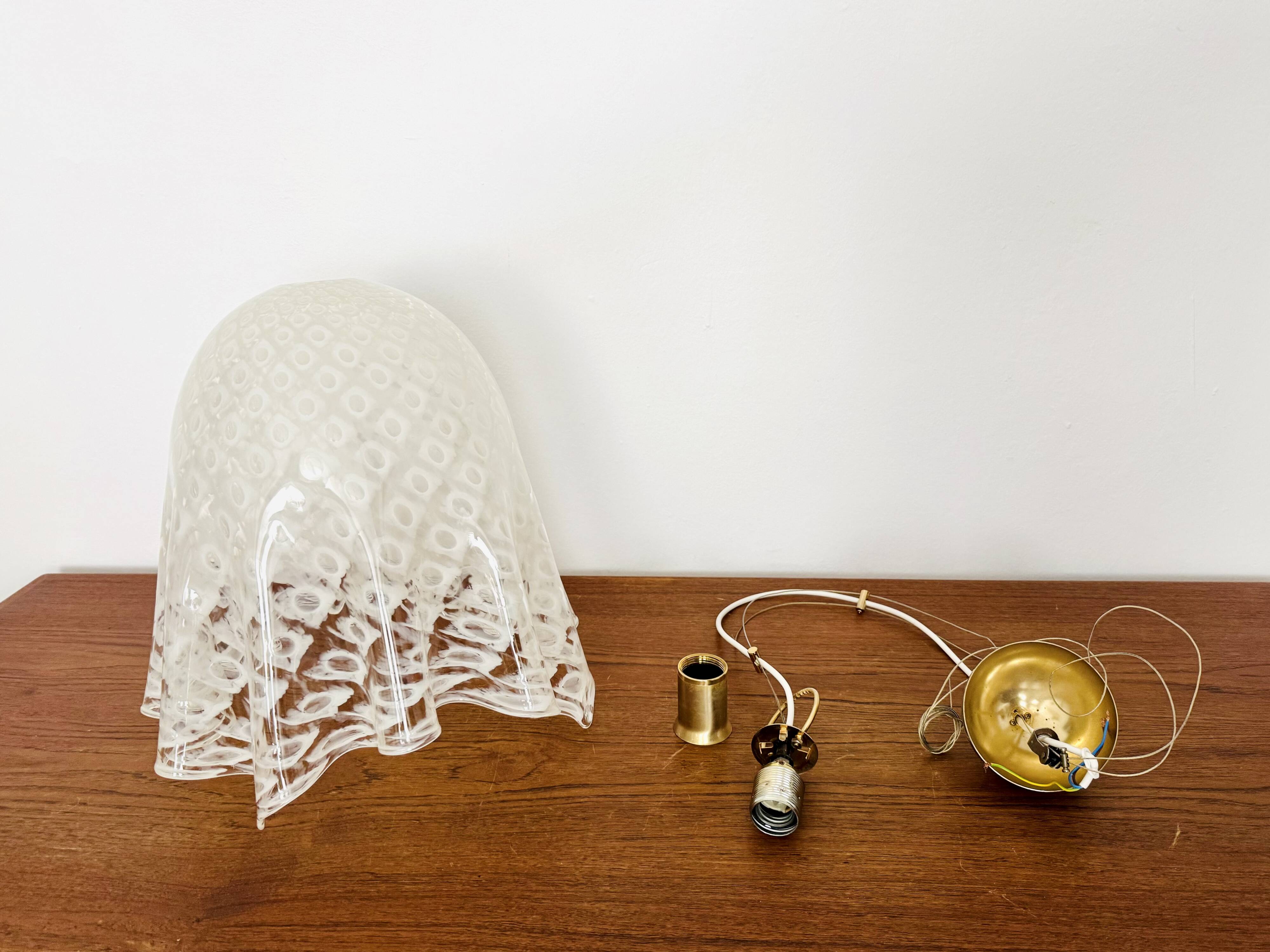 Lampe à Suspension Fazzoletto en Verre de Murano par Paolo Venini